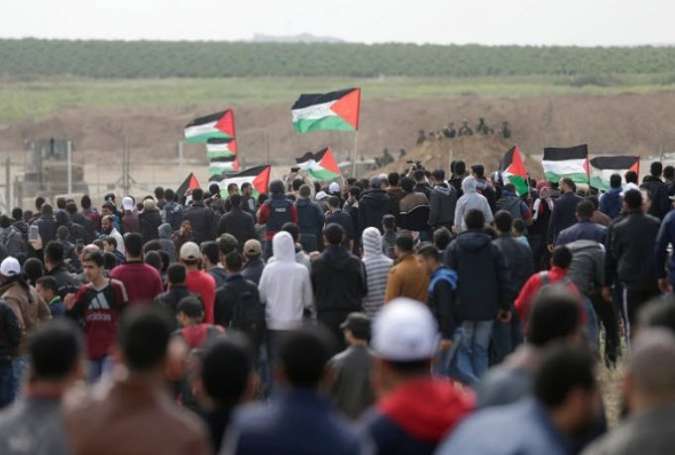 حرکت هزاران فلسطینی به سوی مرزهای نوار غزه و اراضی اشغالی