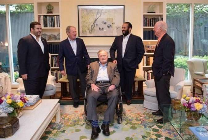 دیدار «بن سلمان» با «بوش» پدر و پسر