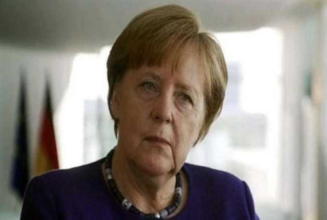German Chancellor Angela Merkel speaks to Israel