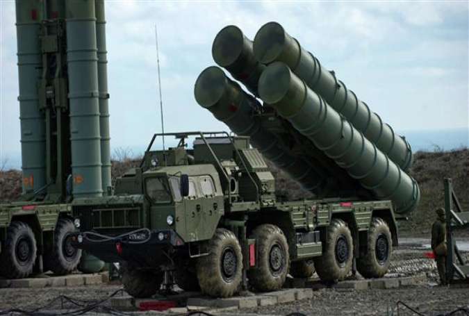 This file picture shows Russian-made S-400 surface-to-air missile defense systems. (Photo by Sputnik news agency)