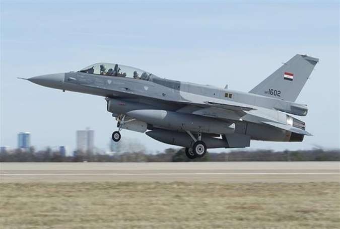 This file picture shows an F-16 single-engine supersonic fighter aircraft operated by the Iraqi Air Force.