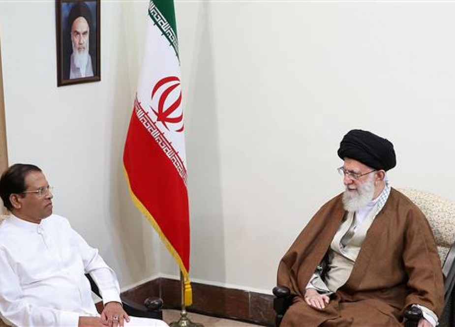 Leader of the Islamic Revolution Ayatollah Seyyed Ali Khamenei (R) and Sri Lanka
