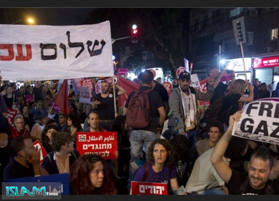 تظاهرات ساکنین تل‌آویو در اعتراض به کشتار مردم غزه