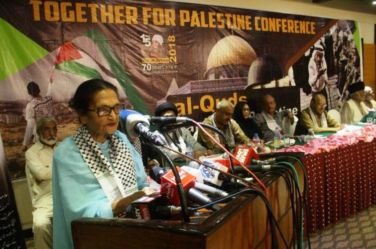 کراچی، ‎فلسطین فاؤنڈیشن کے زیر اہتمام منعقدہ کانفرنس بعنوان ’فلسطین کیلئے سب ساتھ ساتھ‘ کی تصویری جھلکیاں
