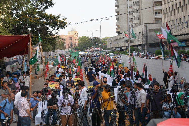 16 مئی یوم مردہ باد امریکا، آئی ایس او کے زیر اہتمام کراچی پریس کلب پر منعقدہ احتجاجی جلسے کی تصویری جھلکیاں