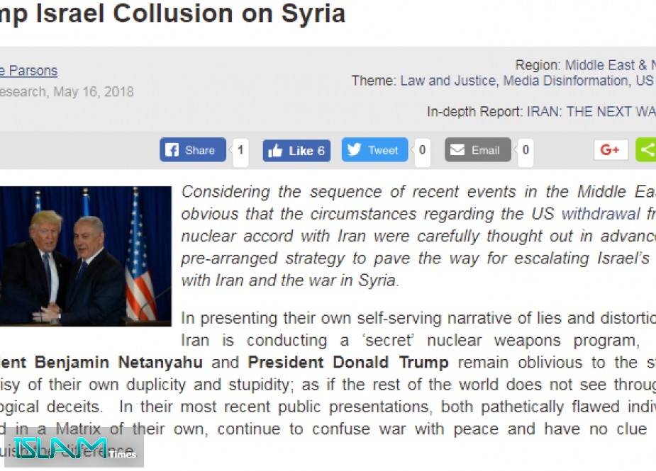 غلوبال ريسيرش: كيف تواطأ ترامب و"إسرائيل" على سوريا