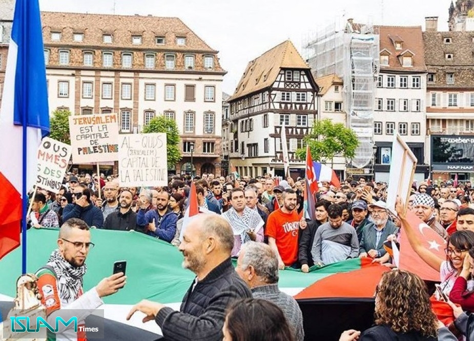 تظاهرة في فرنسا دعماً للشعب الفلسطيني