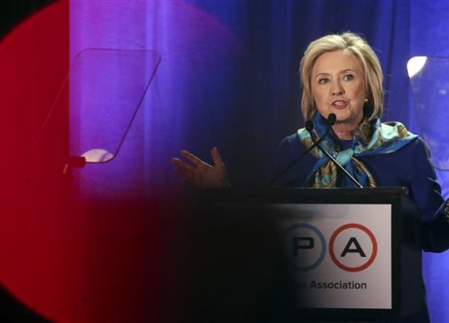 Former US Secretary of State Hillary Clinton delivers the keynote address at the Regional Plan Association annual assembly in Midtown Manhattan, April 27, 2018 in New York City. (Photo by AFP)