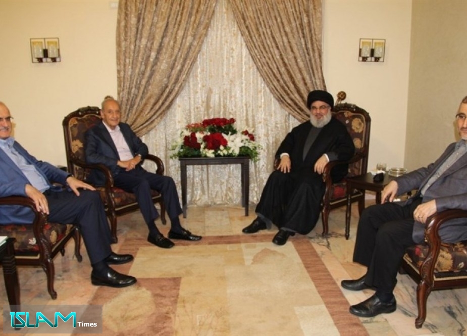 السيد نصر الله و الرئيس بري يؤكدان على دعم الشعب الفلسطيني