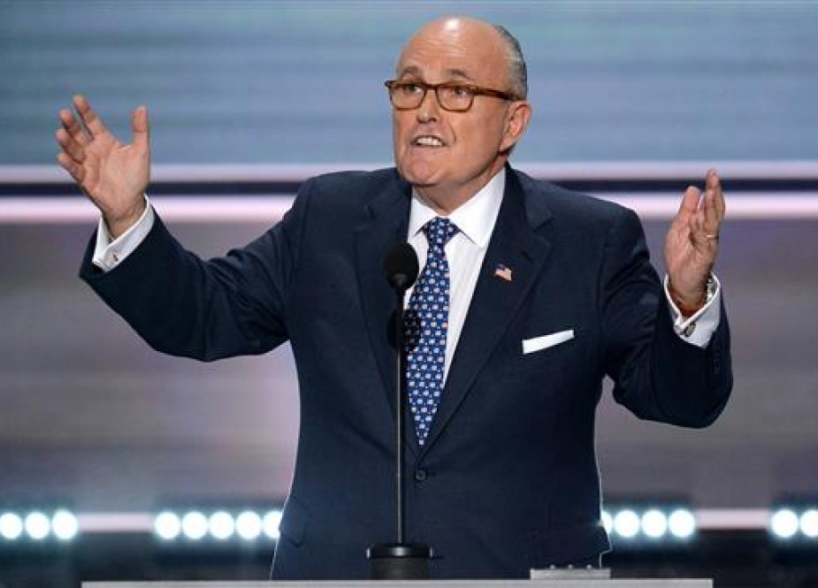 In this AFP file photo taken on July 18, 2016, former New York City Mayor Rudy Giuliani addresses delegates on the first day of the Republican National Convention in Cleveland, Ohio.
