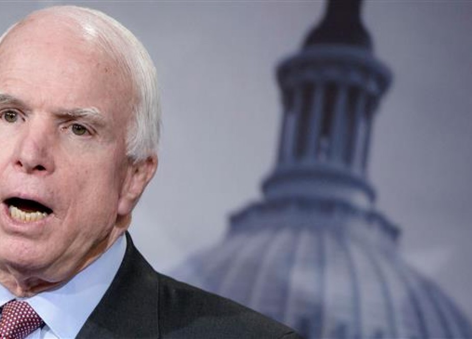 In this file photo taken on January 13, 2015, US Senator John McCain speaks during a press conference on Capitol hill in Washington, DC. (Photo by AFP)