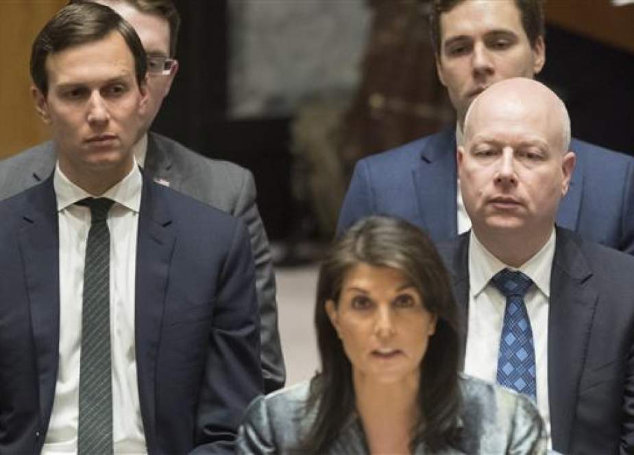 Jason Greenblatt, Jared Kushner and Nikki Haley in UN Security Council.jpg