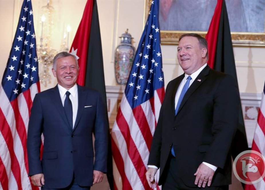 مذاکره ی شاه اردن با وزیر خارجه ی آمریکا در واشنگتن