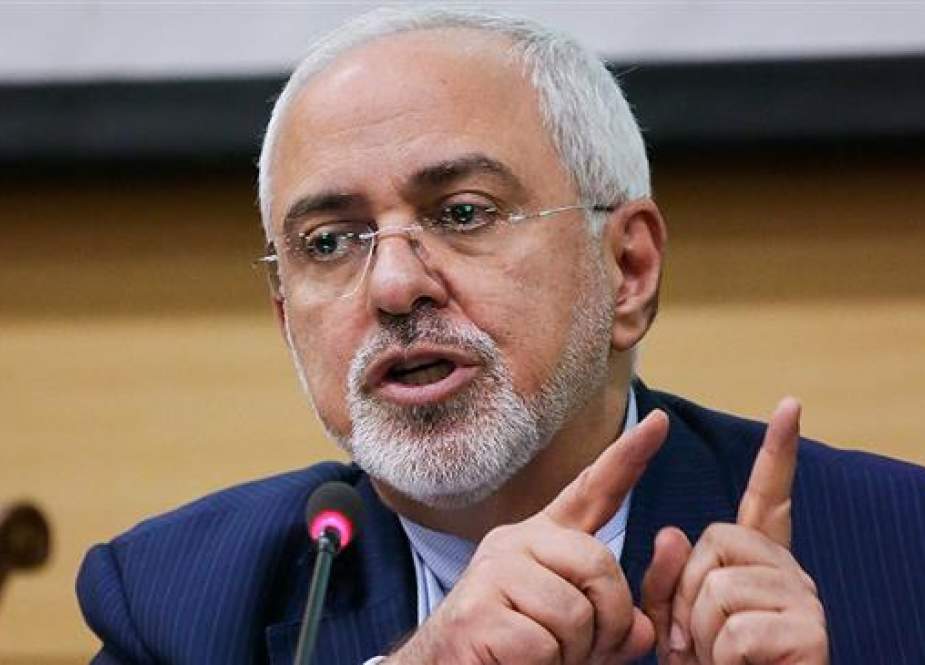 Iranian Foreign Minister Mohammad Javad Zarif speaks at a meeting with representatives of Iran