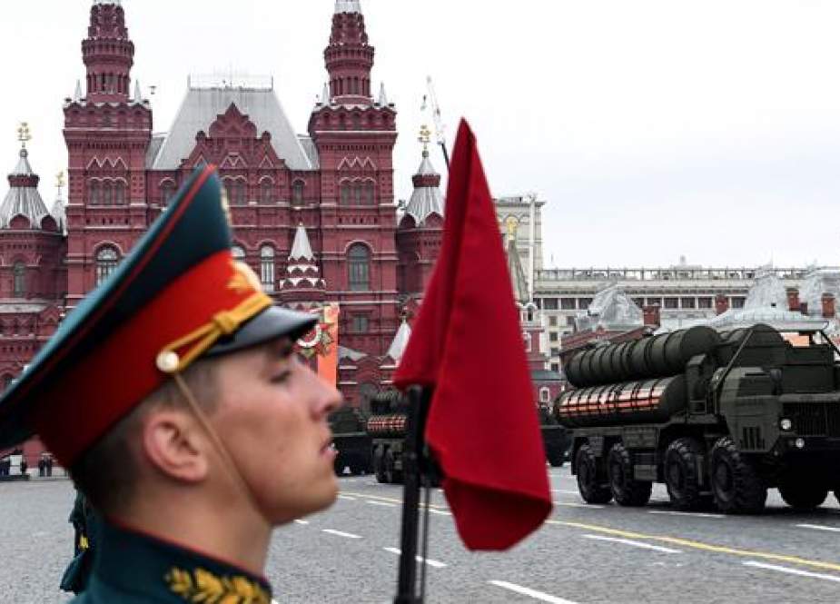 In this AFP file photo taken on May 06, 2018, a Russian S-400 Triumph air defence missile system parades through Red Square during the general rehearsal of the Victory Day military parade in Moscow.