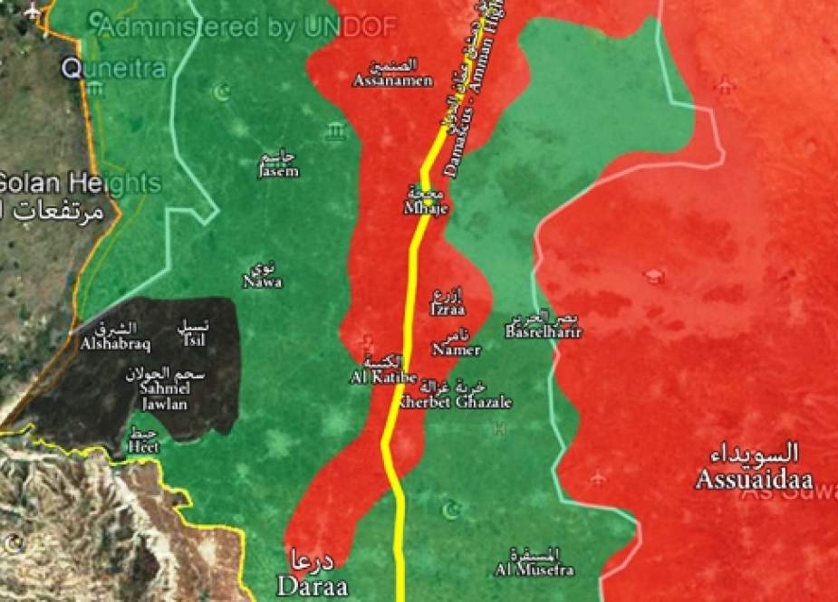 شام کے جنوبی حصے میں اسرائیلی اثرورسوخ کا خاتمہ