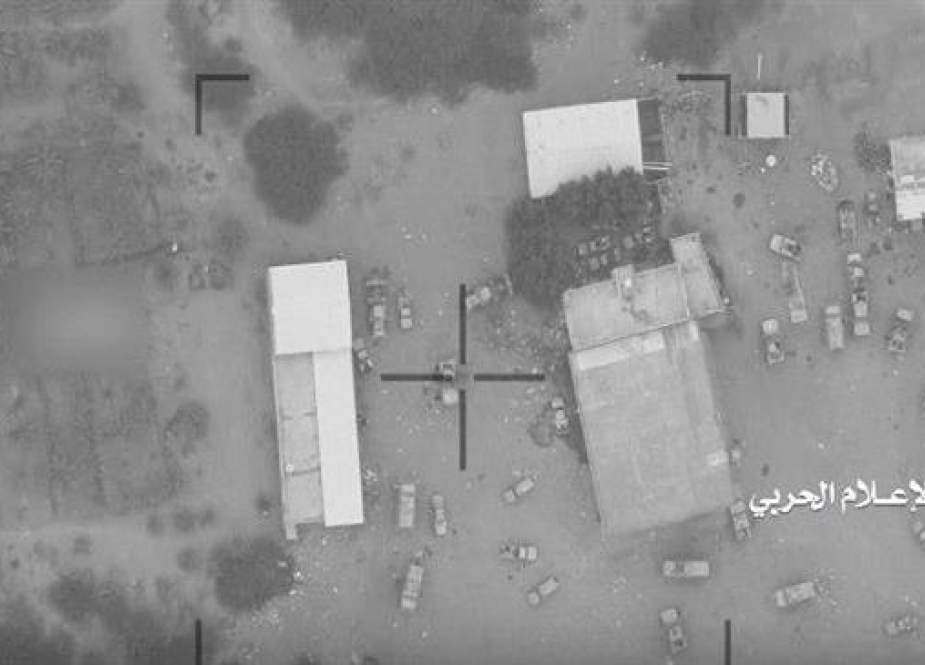 A video grab released by the media bureau of Yemen’s Operations Command on July 2, 2018 shows a target purportedly belonging to a Saud-led military coalition in Yemen’s western coasts as it was recorded by a Yemeni reconnaissance drone.