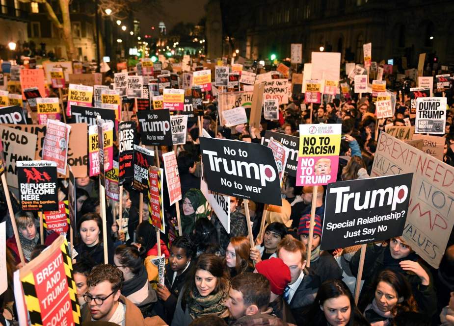Protesters demonstrate against Donald Trump