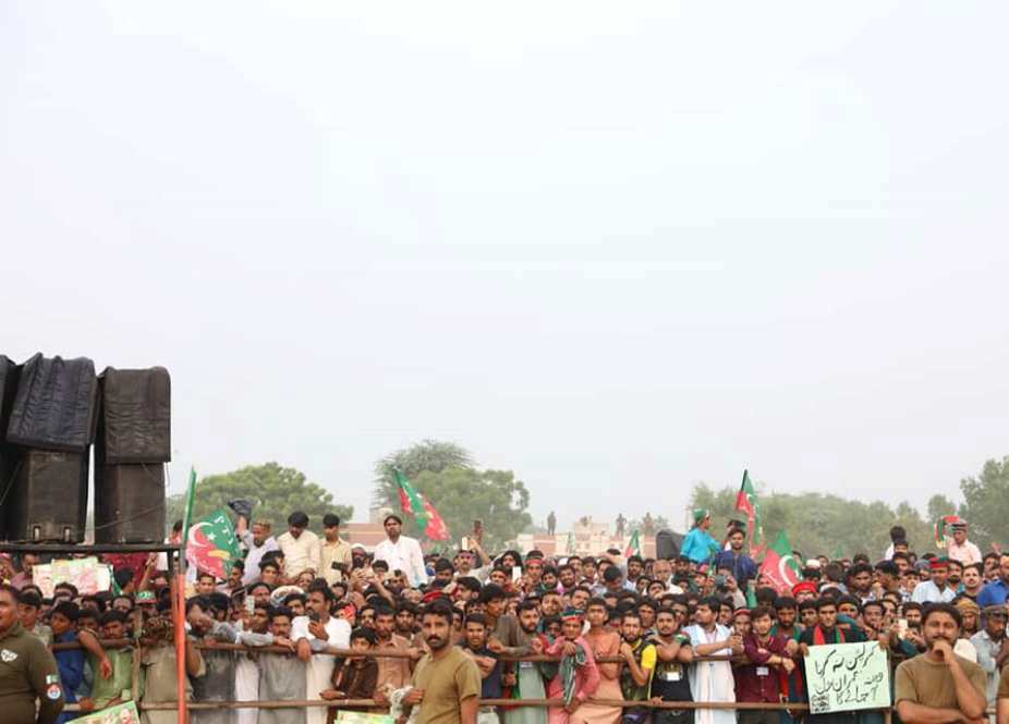 جھنگ، چیئرمین پی ٹی آئی عمران خان کے انتخابی جلسے سے خطاب کی تصاویر