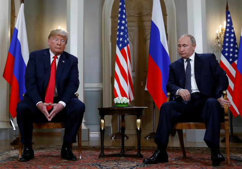 President Donald Trump meets with Russian President Vladimir Putin.