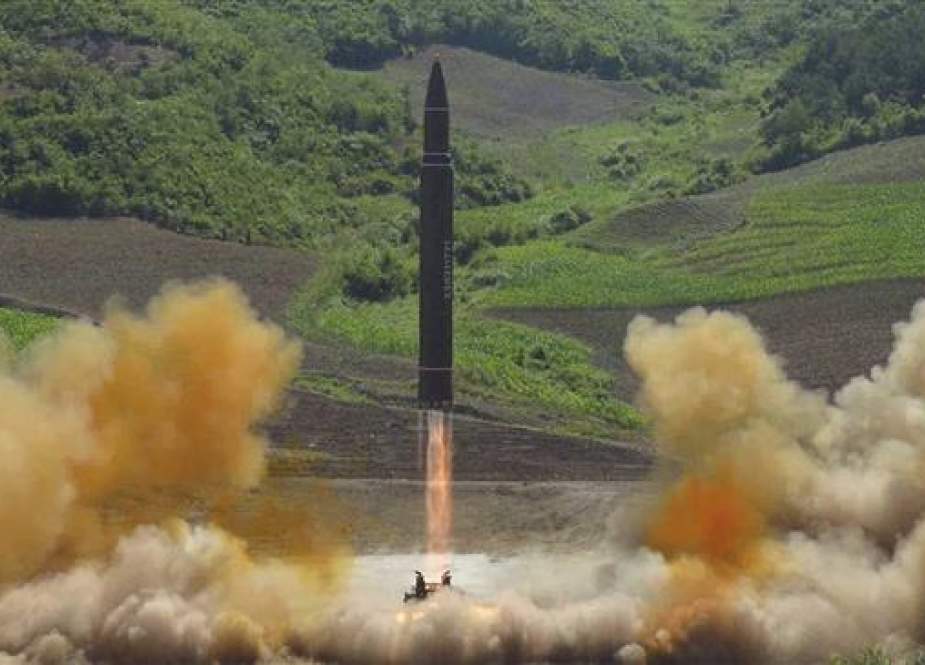 Hwasong-14 intercontinental ballistic missile, in North Korea