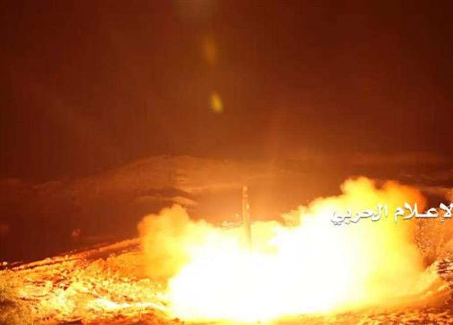 Yemeni missile shortly after launch -
