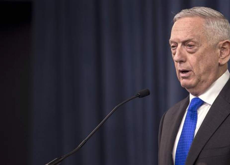 US Secretary of Defense James Mattis speaks during a press briefing at the Pentagon, August 28, 2018 in Arlington, Virginia. (Photo by AFP)