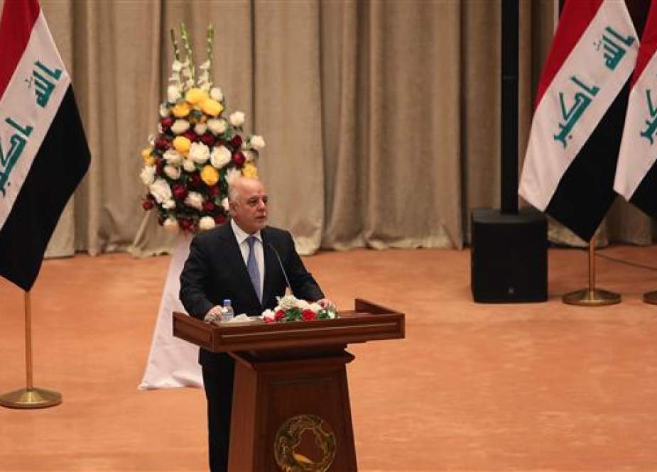 Iraqi Prime Minister Haider al-Abadi speaks during a parliament meeting in the capital Baghdad on September 3, 2018. (Photo by AFP)