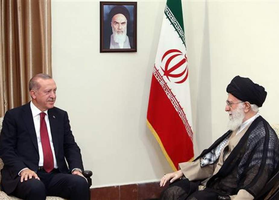 Leader of the Islamic Revolution Ayatollah Seyyed Ali Khamenei (R) and Turkish President Recep Tayyip Erdogan meet in Tehran on September 7, 2018. (Photo by leader.ir)