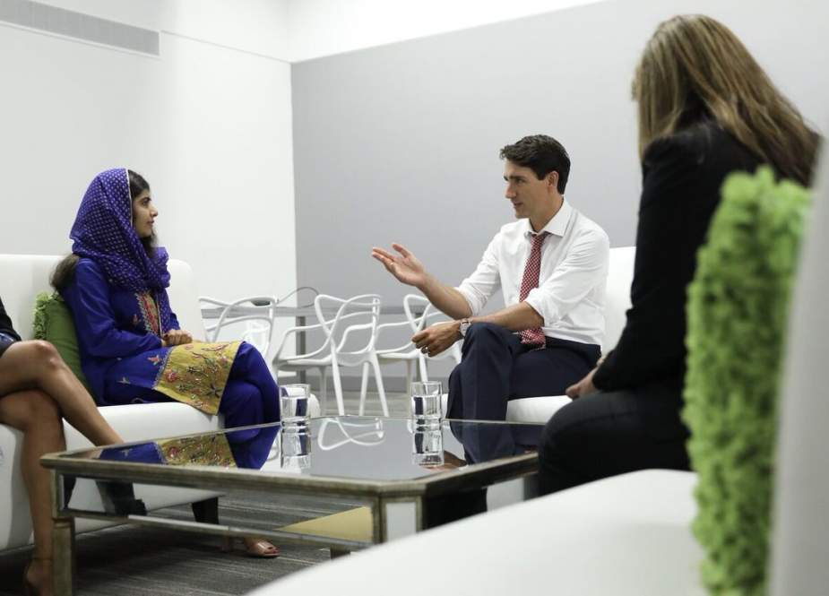 ملالہ یوسف زئی کی کینیڈا کے وزیراعظم جسٹن ٹروڈو سے ملاقات
