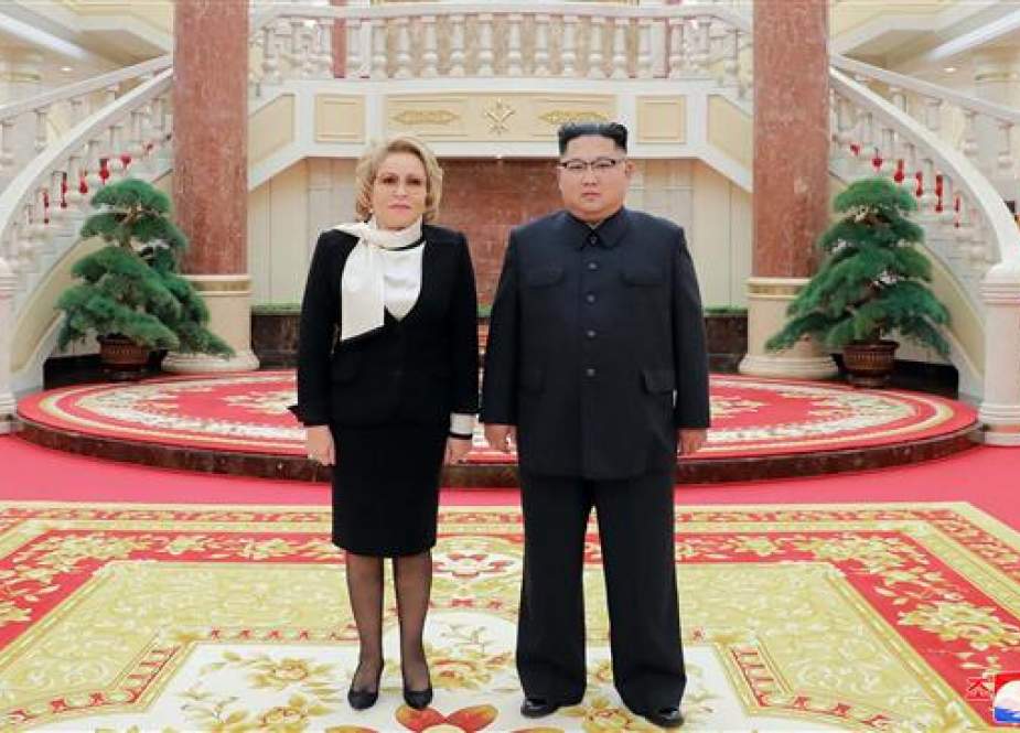 North Korean leader Kim Jong-un with Valentina Matvienko, chairwoman of the Russian Federation Council.jpg