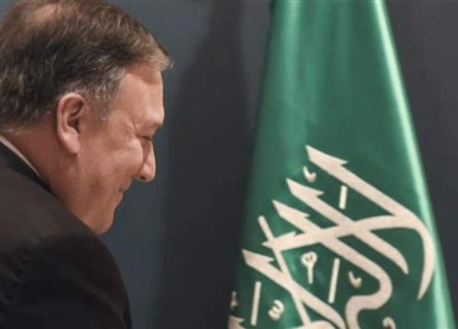 US Secretary of State Mike Pompeo leaves the press hall after giving a joint press briefing with the Saudi foreign minister at the Royal airport in the capital Riyadh on April 29, 2018.