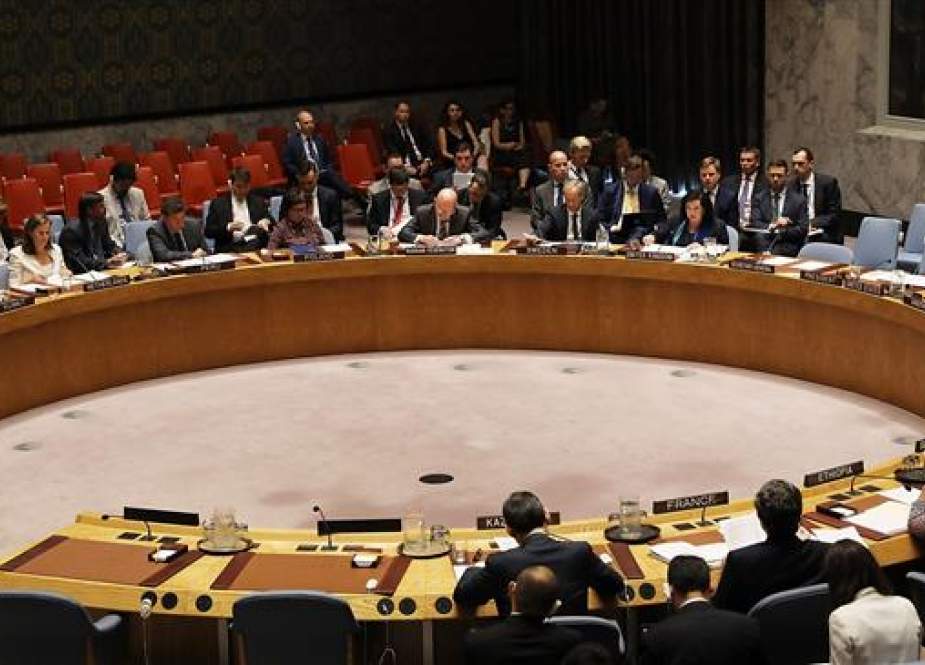 UN diplomats attend a Security Council meeting in New York on September 6, 2018. (Photo by AFP)