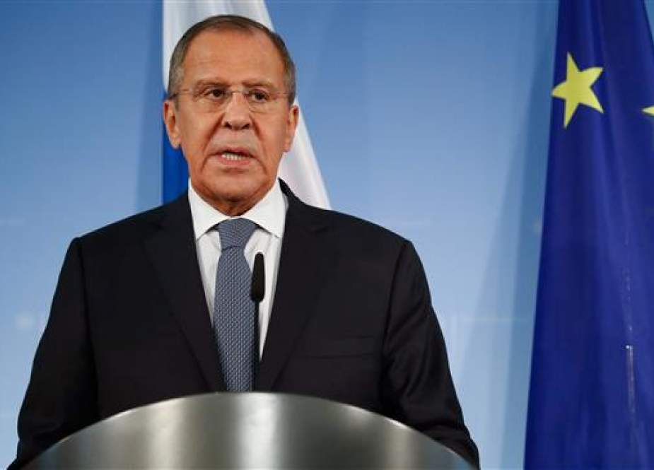 Russian Foreign Minister Sergei Lavrov addresses a press conference in the German capital Berlin on September 14, 2018. (Photo by AFP)