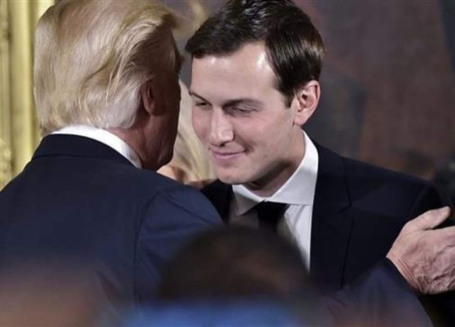 US President Donald Trump embracing his son-in-law and senior adviser Jared Kushner.