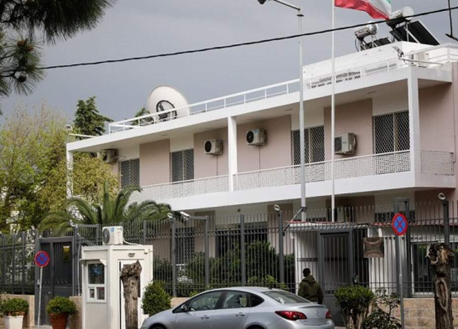 A photo provided on the website of the Greek Reporter online news portal with the caption "The Iranian embassy in Athens"