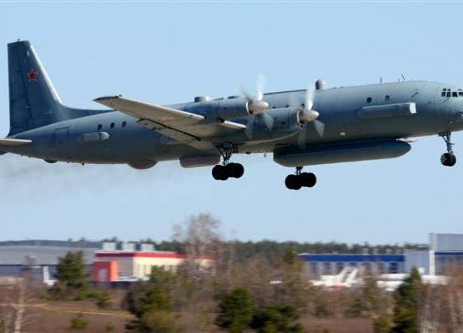 An Ilyushin Il-20M reconnaissance plane takes off from Moscow.
