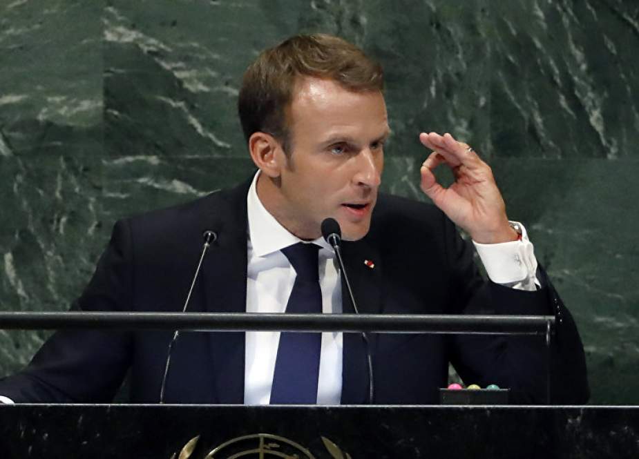 French President Emmanuel Macron speaks during the 73rd session of the UN General Assembly in New York on September 25, 2018.