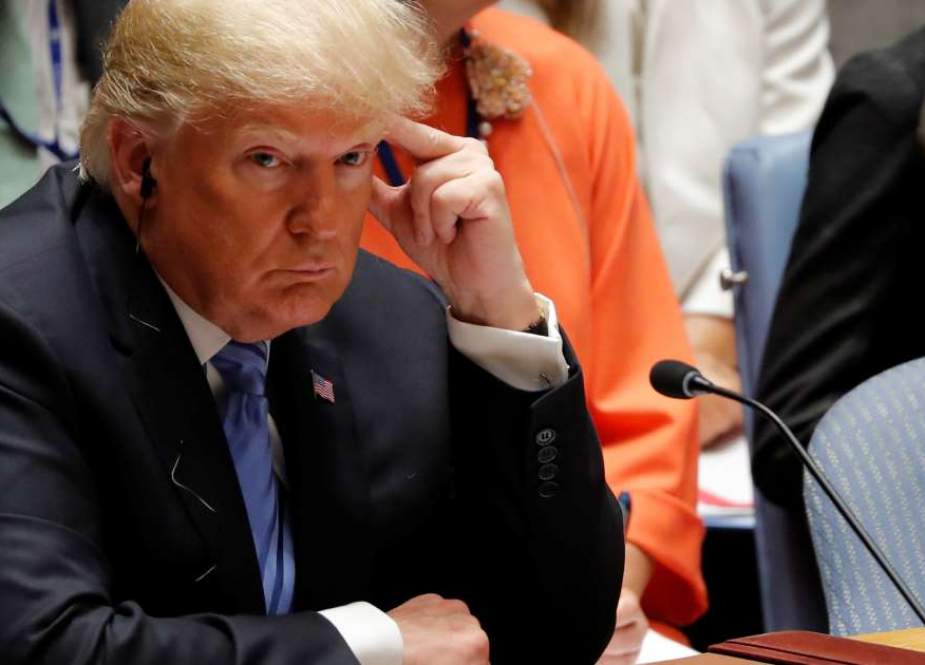 US President Donald Trump attends the United Nations Security Council briefing on counterproliferation at the United Nations in New York on the second day of the UN General Assembly on September 26, 2018. (Photo by AFP)