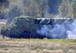 An S-300 long range surface-to-air missile system seen during the Zapad [West] 2017 joint Russian and Belarusian military exercises at the Domanovsky range in Ivatsevichy District.