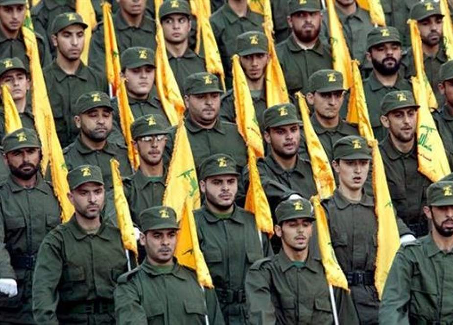 This file photo shows fighters from the Lebanese resistance movement of Hezbollah during a parade in Beirut.