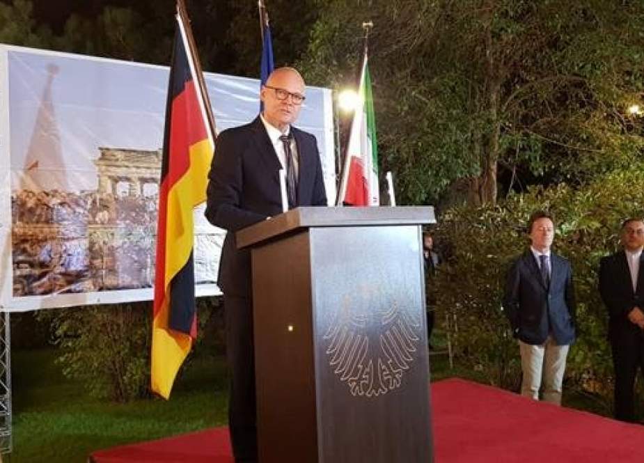 German Ambassador to Tehran, Michael Klor-Berchtold, speaks during a ceremony in Tehran, Iran.jpg
