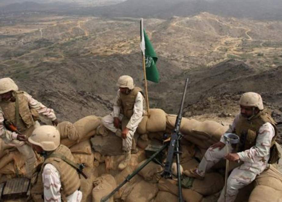 Saudi forces at a border post near Yemen