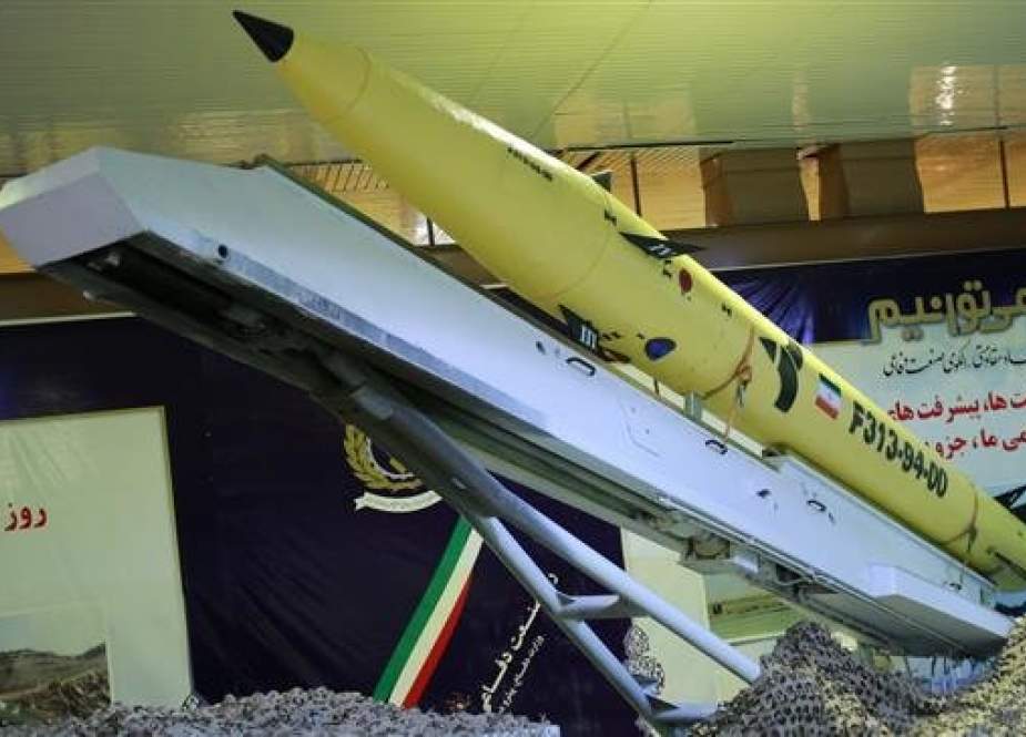 The file photo shows an Iranian Fateh (Conqueror) surgical missile.