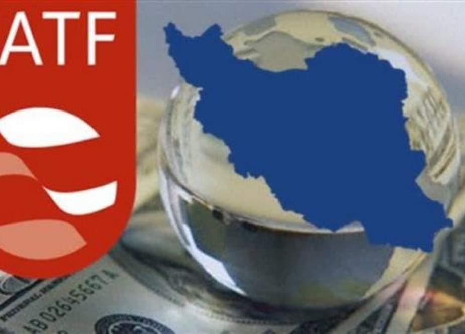 The Financial Action Task Force (FATF)’s logo and a map of Iran