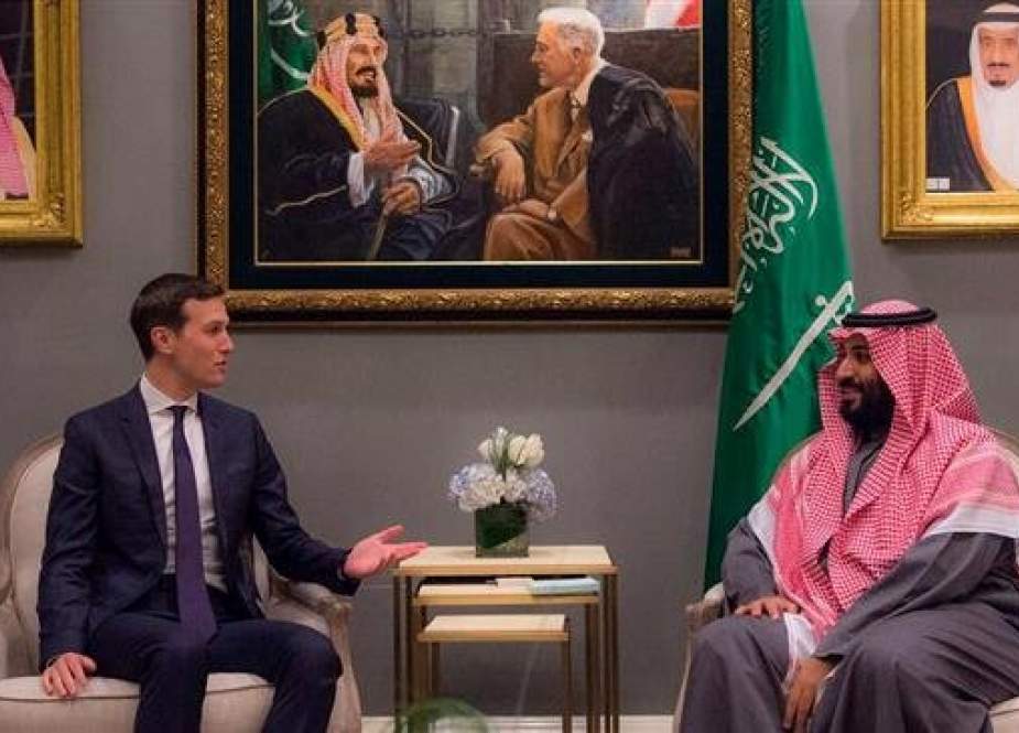 Saudi Arabian Crown Prince Mohammed bin Salman meets with US President Donald Trump’s son-in-law, Jared Kushner, in Riyadh on March 20, 2018. (Photo via Saudi Press Agency)