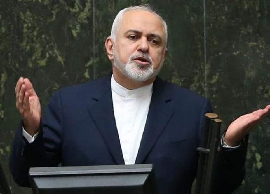 Iranian Foreign Minister Mohammad Javad Zarif speaks at the Iranian Parliament, in Tehran, Iran, on November 5, 2018. (Photo by IRNA)