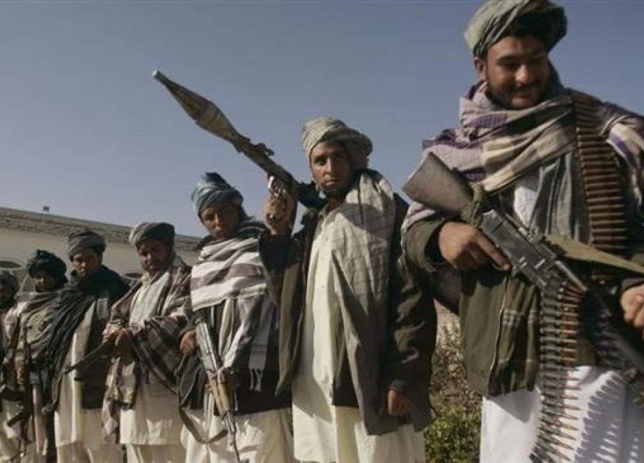 This undated photo purportedly shows members of the Afghan Taliban militant group in an unknown location.