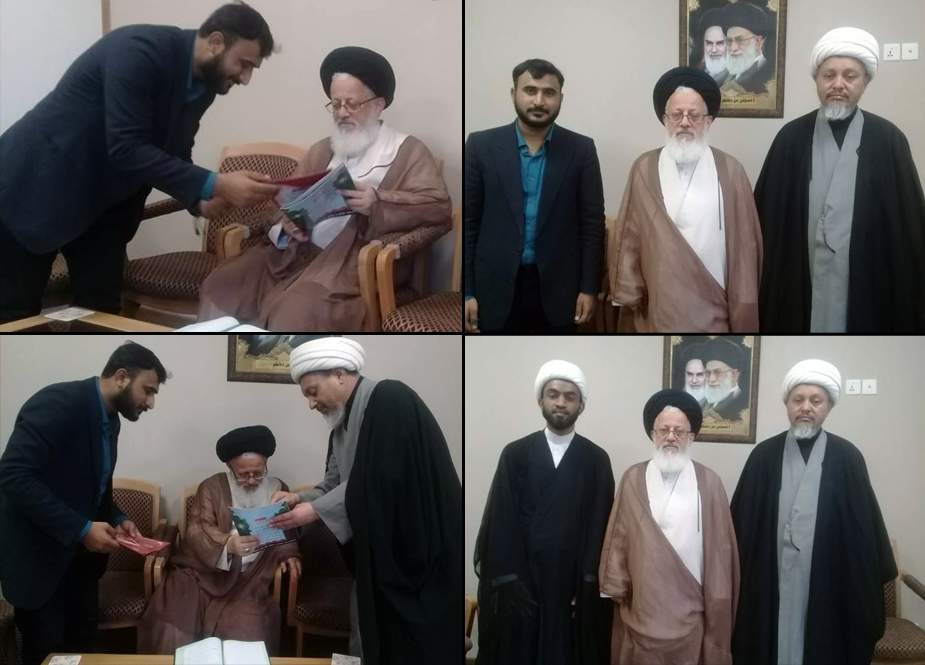 نجف، نمائندہ ولی امر المسلمین فی العراق سے اصغریہ اسٹوڈنٹس کے مرکزی صدر قمر عباس کی ملاقات