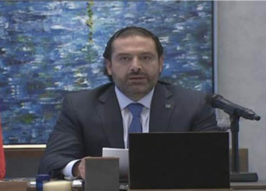 Lebanese PM Saad Hariri reading resignation statement from Riyadh on Saudi-owned Al-Arabiya TV (November 3, 2017)